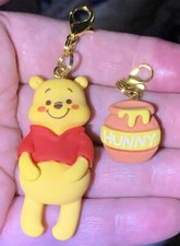 2 Pc Large Winnie The Pooh  Hunny Pot Charm Zipper Pull  Keychain Add On Clips