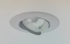 6" INCH CAN  EYE BALL RECESSED LIGHT ADJUSTABLE TRIM BRUSHED CHROME FINISH