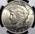 1935 PEACE DOLLAR NGC MS 62 ORIGINAL GLOWING CREAMY SATIN WHITE WITH A FLURRY
