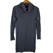 Prana Women's Gray Waffle Funnel Neck Long Sleeve Sweater Dress Sz S