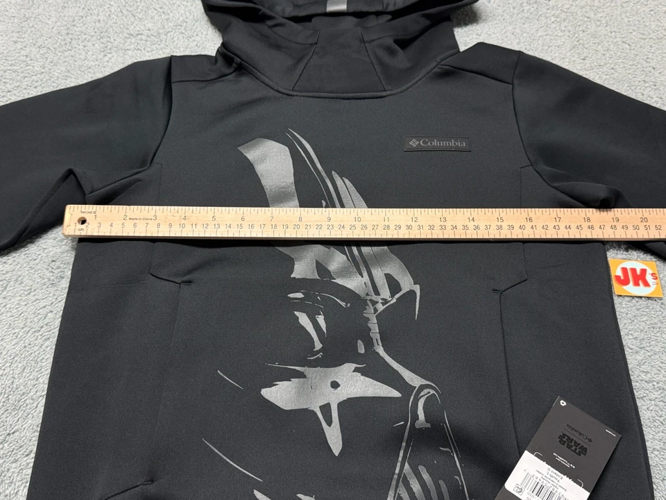 NEW Star Wars Columbia Hoodie Kids Youth Large Black Darth Vader Pullover Red - Image 4 of 4