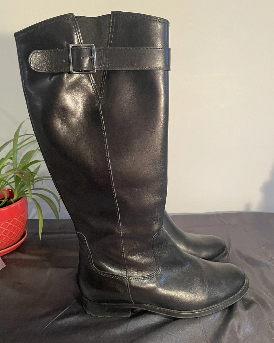 LL Bean Westport Tall Womens Black Leather Water Resistant Riding