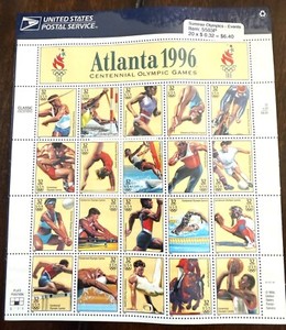 ATLANTA 1996 CENTENNIAL OLYMPIC GAMES STAMP SHEET -- USA  - 32 CENT - 20 STAMPS