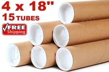 4 x 18" Kraft Tubes Poster Document Graphics Mailing Shipping Packing Tube 15pcs