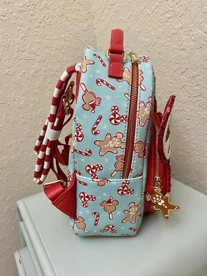 Loungefly Disney Parks Peppermint Candy Cane Holiday Mini Backpack Christmas NWT NWT Disney Loungefly Peppermint Candy Cane Christmas Holiday  main image 3