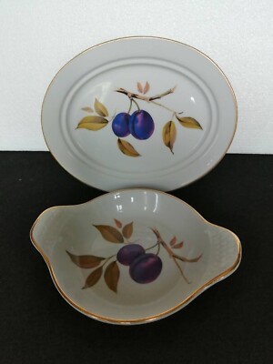 ROYAL WORCESTER - EVESHAM - ovale Schale & Abbruchschale