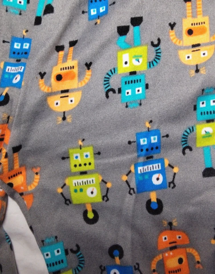 Conjunto de pijama de 3 piezas de robot modo sueño 2T para niños pequeños pantalón manga larga calcetines suaves Foto 3 de 3