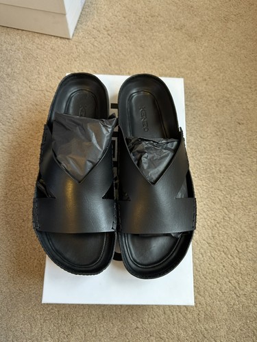Autentyczne czarne skórzane klapki Kenzo OPANKA UK8 EU42 US9 Sugerowana cena detaliczna 257 £ - Zdjęcie 8 z 11
