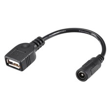 12cm DC Female Power Supply 5.5x2.1mm Adapter to USB Plug Female Cable