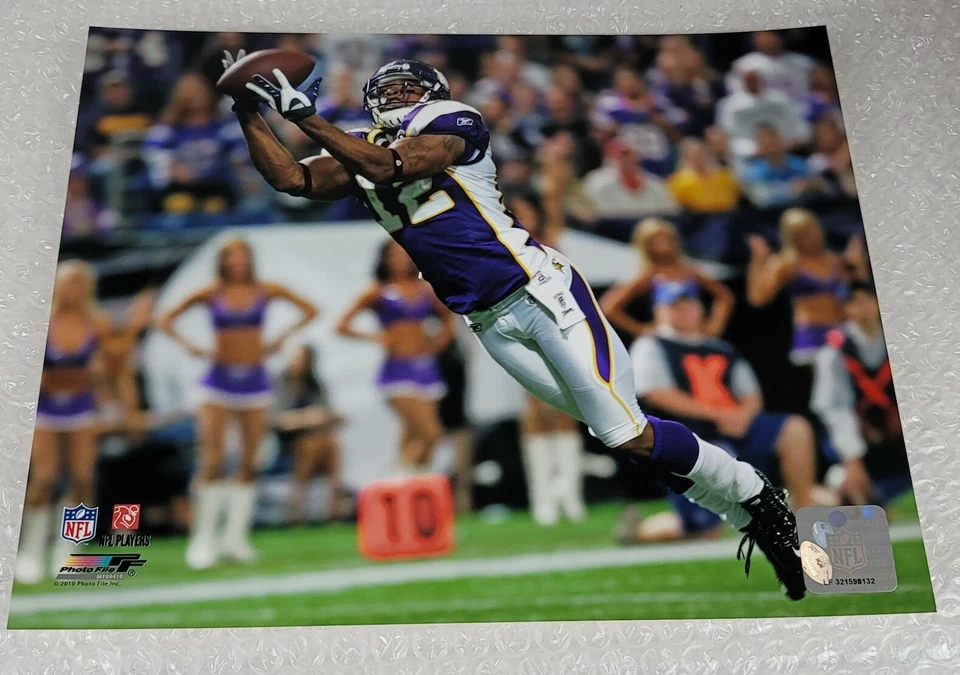 Foto de acción Percy Harvin #12 Minnesota Vikings NFL 2007 (tamaño: 8" x 10")  Foto 2 de 4
