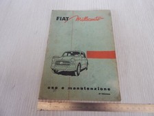 MANUALE USO MANUTENZIONE ORIGINALE 1956 FIAT 1100 BERLINA
