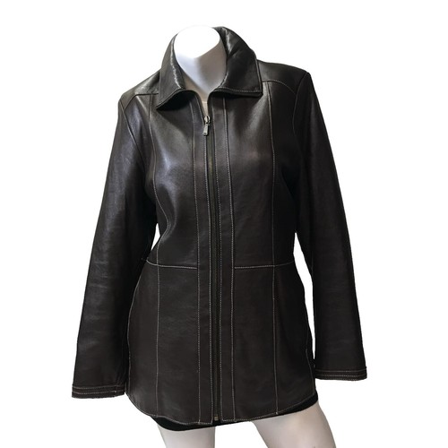 K.T Kiyoko Dark Brown Sheep Leather Jacket M Excellent Unused 3