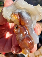 Vtg 1970s Deer Creek Arizona Fire Agate Rough Pieces 161.59 Grams Or 5.7 Ounces 