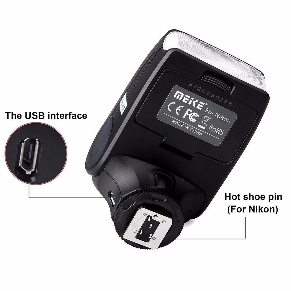 MEIKE MK320 TTL Mini Flash SpeedLite For Canon Nikon Sony Fuji Panasonic Olympus - Image 4 of 4