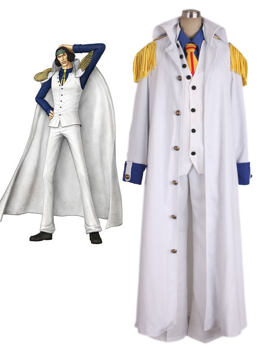 Cosplay Anime One piece Aokiji Kuzan Navy Admiral Uniform Costume Kohza Coat
