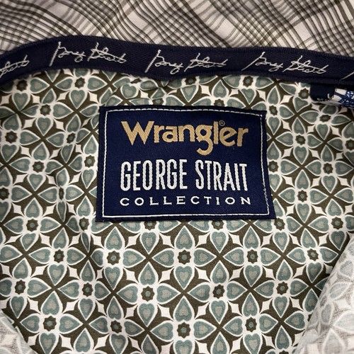 Camicia western Wrangler GEORGE STRAIT uomo L verde grande floreale bottone cowboy - Foto 4 di 9