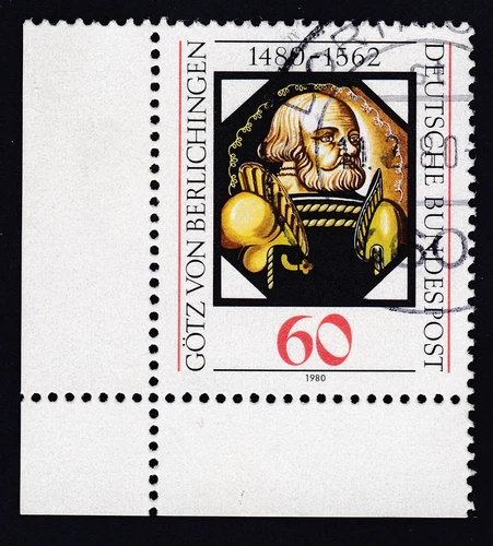 GERMANY 1980 - Corner Stamp Götz von Berlichingen Cat. Mi 1036 Sn 1324 Yt 884