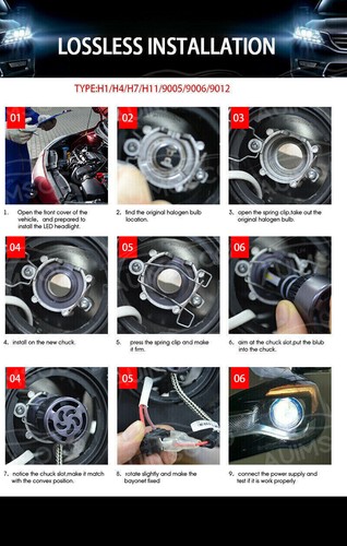 For Ford Fusion 2016 2015 2014 2013-2006 8000K LED Fog+Headlight Bulbs Kit 6pcs - Picture 24 of 24