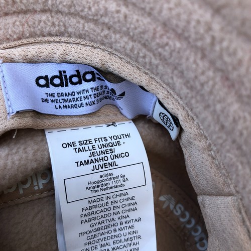 ADIDAS Originals Fleece Bucket Hat Kids Youth Beige Fuzzy Cap One Size - Picture 5 of 7