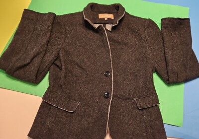 CONBIPEL Women's Charcoal Gray Wool Blend Blazer SIZE 46 (Large) Pre-Owned