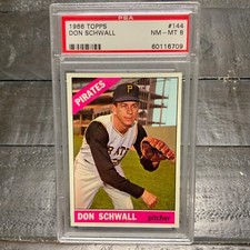 1966 Topps Don Schwall #144 *Pirates* PSA 8 NM-MT
