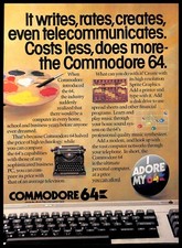 1983 Commodore 64 Vintage PRINT AD Business Personal Computer High-Tech