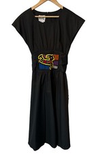 Vintage NR1 by Ned Gould black tie back indie cutout dress 6 Made in the USA