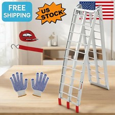 1PC 7.5FT Aluminum Motorcycle Loading Ramp, 750 Lbs Capacity with Load Straps