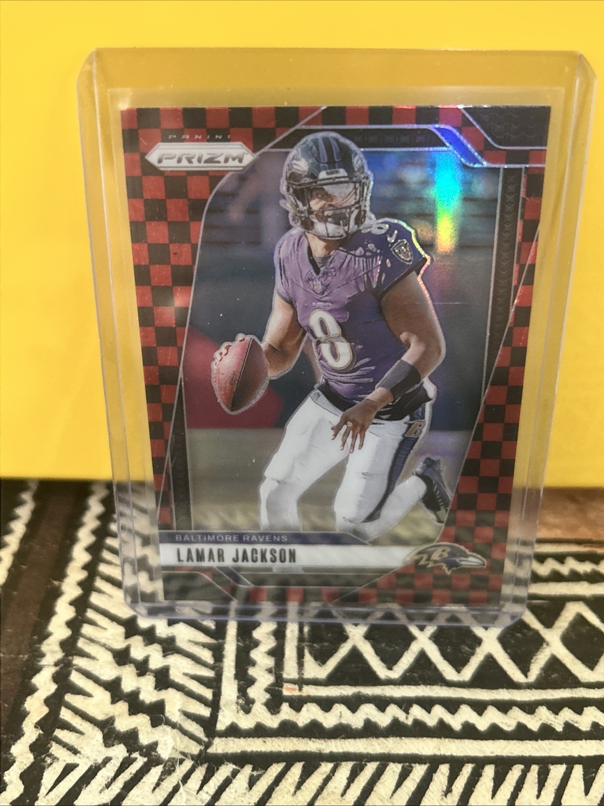 2024 Panini Prizm - Lamar Jackson #19 Black & Red Checker Prizm
