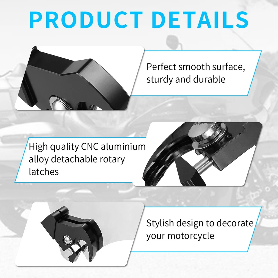 Detach Rotary Luggage Rack Docking Latch Clip Kit for Harley Electra Glide 1986+ Foto 2 de 4