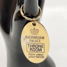 Buckingham Palace THRONE ROOM London Engraved 22k Gold Plated KEYCHAIN Souvenir