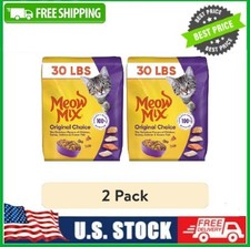 2 Bag Meow Mix Original Choice Dry Cat Food, 30 lb. Bag