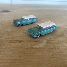 2 MATCHBOX 31B FORD STATION WAGON METALLIC GREEN. PINK AND CREAM ROOFS #666