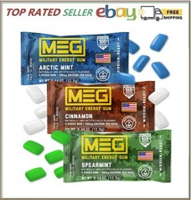 MEG Gum - Military Energy Gum 100mg of Caffeine Per Piece - 15 piece Sample Pa