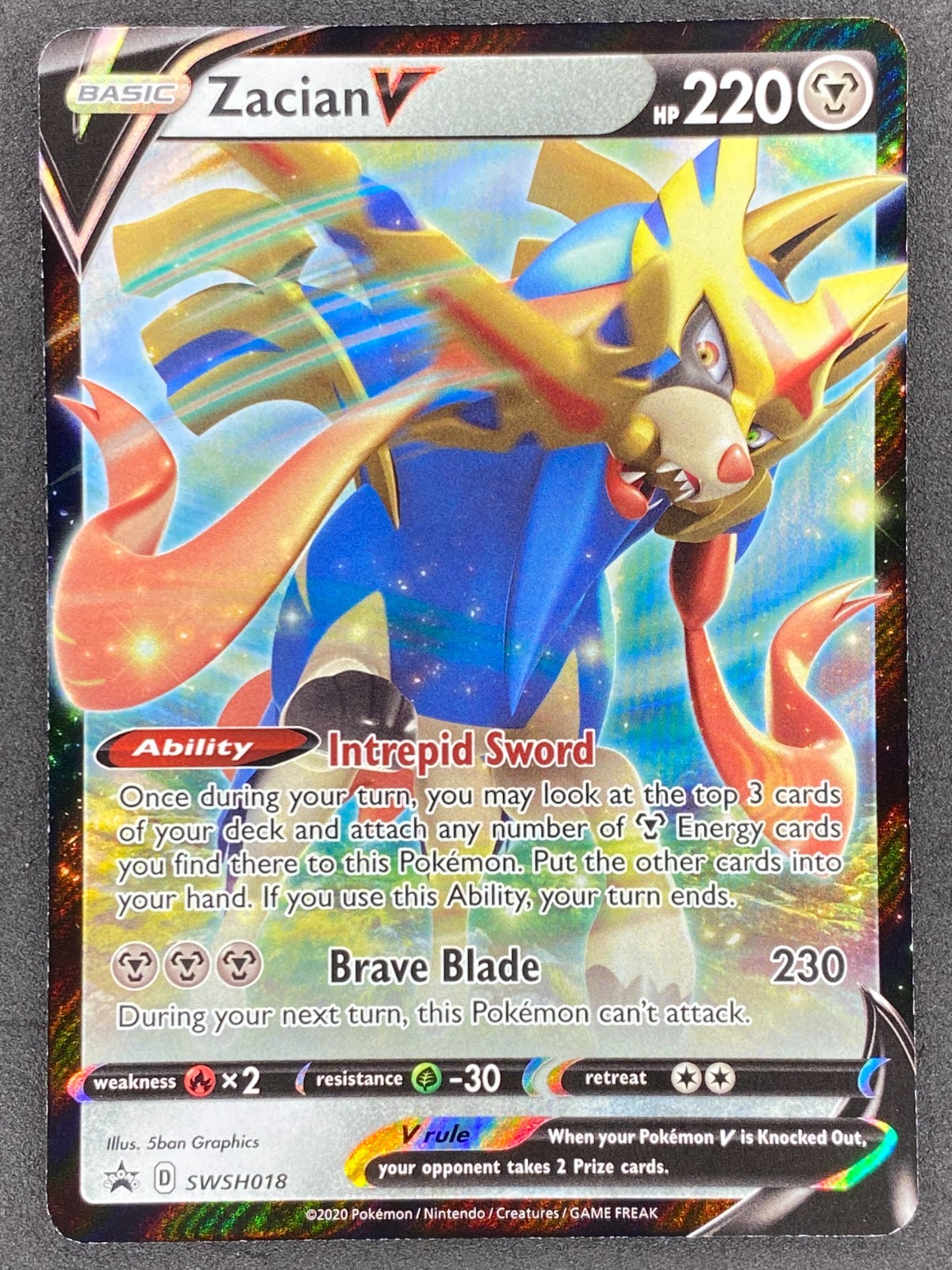 Pokémon Zacian V SWSH018 SWSH Black Star Promo NM