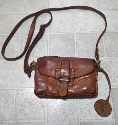 Harbour 2nd Luna Brown Leather Crossbody / Belt Bag Cognac Distressed Leather