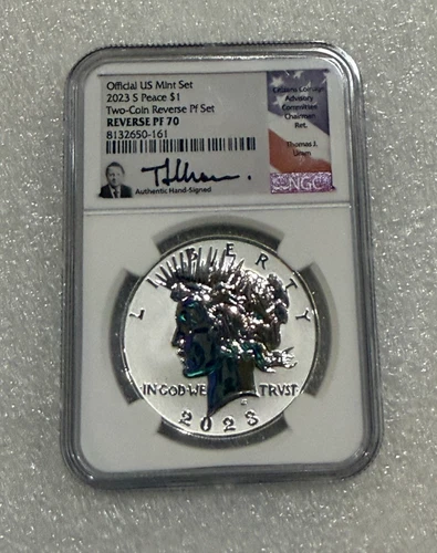 2023 S PEACE SILVER DOLLAR REVERSE PROOF NGC PF 70 ~~ PRISTINE ~~ TOM ULMAN SIG