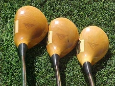 PERSIMMON Macgregor M85W EYE-O-MATIC Golf Clubs Woods Set Driver 3 4 w New Grips