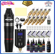 Wireless Tattoo Pen Kit for Beginners 1200mAh Power Supply with Needles
