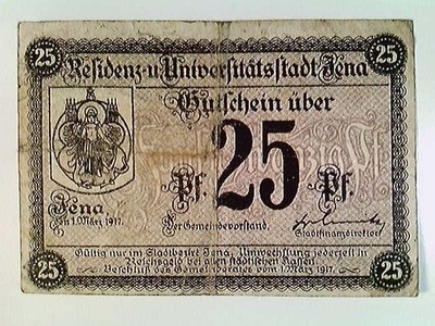 Notgeld, Jena, 25 Pfennig, 1917