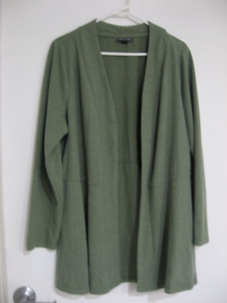 AUTOGRAPH SAGE GREEN LONG SLEEVE OPEN DRAPED CARDIGAN SIZE 16