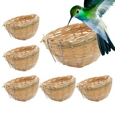 6X Woven Bird Nest Birdhouses For Outdoors Home Decor Breeding Bed Nest Cage