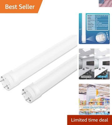 18W T8 LED Tube Lights - Instant Brightness, Zero Flicker, 2 Pack for Indoor Use
