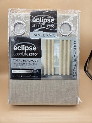 Eclipse absolute Zero 2 panel total blackout curtains oatmeal Linen 52x84 Each