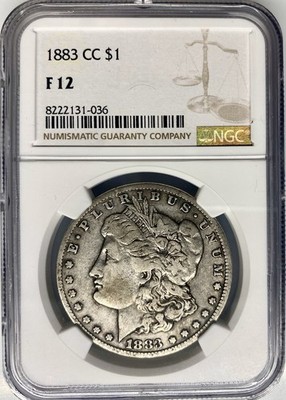 NGC F 12 1883-CC Morgan Silver Dollar (Carson City Mint)