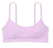 PINK Victoria's Secret   Logo Cotton Scoop Bralette XL Silky Lilac Purple VS270