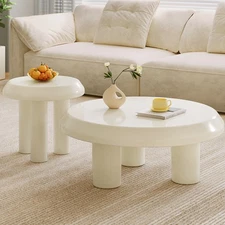 Cloud Coffee Table White Nesting Center Table Furniture Living Room