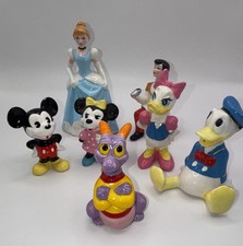 Vintage Walt Disney Productions Japan Ceramic Figurine Lot Donald Daisy 