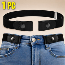 Traceless Invisible Elastic Belt for Women's Jeans Pants 1Pc Black