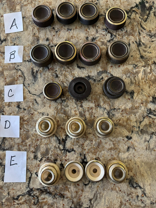 Choice of row of  of German radios knobs